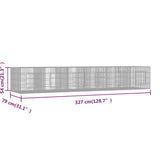 6-Panel Rabbit Cage 327x79x54 cm Galvanised Iron 171572