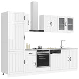 8 Piece Kitchen Cabinet Set "Lucca" High Gloss White Engineered Wood 3314803