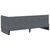 Corner Bed Frame with Headboard Dark Grey 80 cm x 200 cm Velvet 42016247