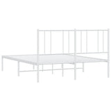 Metal Bed Frame without Mattress with Headboard White 120x190cm 352526