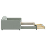 Daybed with Trundle&Drawers without Mattress Light Grey 90x190 cm 3197395