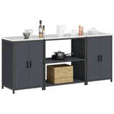 Kitchen Storage Set HATTEM 3 pcs Anthracite Cold-rolled Steel 3392668