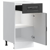 Kitchen Base Cabinet Kalmar Black Engineered Wood 853468