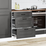 Kitchen Base Cabinet "Kalmar" Black Engineered Wood 854280