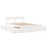 Bed Frame without Mattress White 135x190 cm Double Solid Wood Pine 3282358