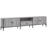 TV Cabinet with Drawer Grey Sonoma 200x25x44 cm Engineered Wood 838991
