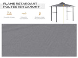 2.5M New Double-Tier BBQ Gazebo Grill Canopy Barbecue Tent Shelter Patio Deck Cover - Grey T3398P318562