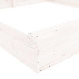 Sandbox with Seats White Square Solid Wood Pine 825045