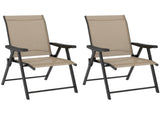 Set of Two Folding Outdoor Chairs - Brown/Black T3398P327964
