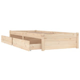 Bed Frame without Mattress with Drawers Single 3103458