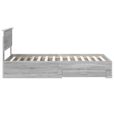 Bed Frame Grey Sonoma and Silver 75 x 190 cm Engineered Wood 3408331