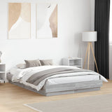 Bed Frame without Mattress Grey Sonoma 135x190 cm Double 3209882