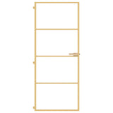 Interior Door Slim Golden 83x201.5 cm Tempered Glass and Aluminium 155137