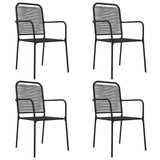 Garden Dining Set Black Cotton Rope Medium Stackable Dining Set 3156540