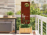 Garden Privacy Screen Rusty 32 x 140 cm Weathering Steel 876251