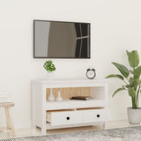 TV Cabinet White 79x35x52 cm Solid Wood Pine 821498