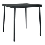 5 Piece Garden Dining Set Black Poly Rattan Glass 3334437