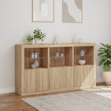 Sideboard with LED Lights Sonoma Oak 181.5x37x100 cm 3209151