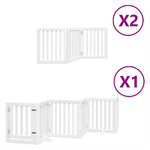 Dog Gate with Door Foldable 12 Panels White 600 cm Poplar Wood 3155648