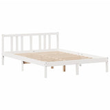 ZNTS Bookcase Bed without Mattress White 150x200cm Solid Wood Pine 3322284
