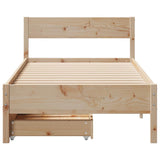 Bed Frame without Mattress 75x190 cm Small Single Solid Wood Pine 3301773