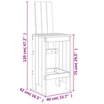 9 Piece Garden Bar Set Honey Brown Solid Wood Pine 3157790
