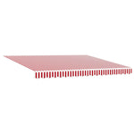 Retractable Awning Manual Red and white 400 x 300 cm Fabric 3330548