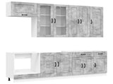 Kitchen Unit KALMAR 8 pcs Concrete Grey Engineered Wood 3438196