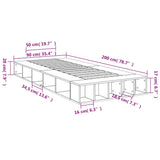 Bed Frame without Mattress Grey Sonoma 90x200 cm 3280522