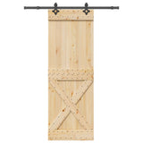 Sliding Door with Hardware Set 80x210 cm Solid Wood Pine 3332773