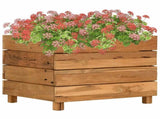 Raised Bed 50x40x38 cm Recycled Teak Wood and Steel 47421