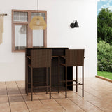 ZNTS 3 Piece Garden Bar Set Brown 3064885