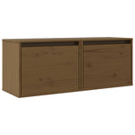 ZNTS Wall Cabinets 2 pcs Honey Brown 45x30x35 cm Solid Pinewood 813442