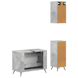 3 Piece Bathroom Cabinet Set BREDA Concrete Grey 3417804