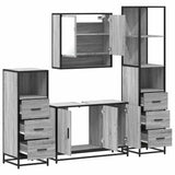 4 Piece Bathroom Furniture Set Grey Sonoma Engineered Wood 3301283