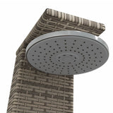 Outdoor Shower Grey 55x60x224 cm Poly Rattan and Acacia Wood 368210