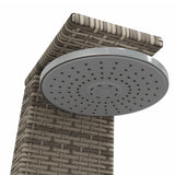 Outdoor Shower Grey 55x60x224 cm Poly Rattan and Acacia Wood 368210