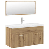 3 Piece Bathroom Furniture Set Artisan Oak Engineered Wood 3328912