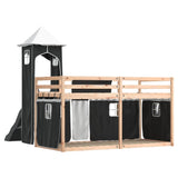 Bunk Bed without Mattress with Slide White and Black 80x200 cm 3284197
