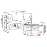 Garden Sofa Set 3 pcs Black Metal 3378839