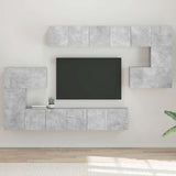 10 Piece TV Cabinet Set Concrete Grey Engineered Wood 3079144