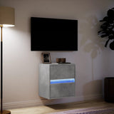 TV Wall Cabinet with LED Lights Concrete Grey 41x31x45 cm 852277