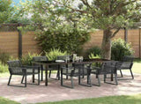 Garden Dining Set 7 pcs Black Powder-Coated Steel 3379315