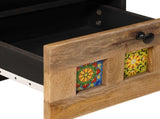 Bedside Cabinet 2 pcs Natural 40 x 33 x 46 cm Solid Mango Wood 4018267