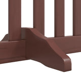Dog Gate with Door Foldable 4 Panels Brown 320 cm Poplar Wood 352267