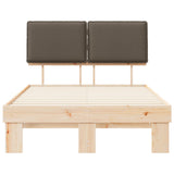 Bed Frame with Upholstered Headboard Taupe 120 x 200 cm 877282