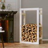 Firewood Rack White 60x25x100 cm Solid Wood Pine 822413