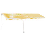 Manual Retractable Awning with LED 600x300 cm Yellow and White 3069603