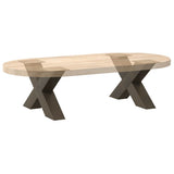Coffee Table Legs X-Shaped 2 pcs Natural Steel 60x cm Steel 4012943
