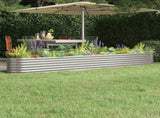 Garden Raised Bed Galvanised Steel 332x40x36 cm Silver 318887
